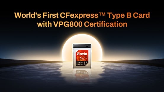Biwin World's First CFexpress Type B Card with VPG800 Certification